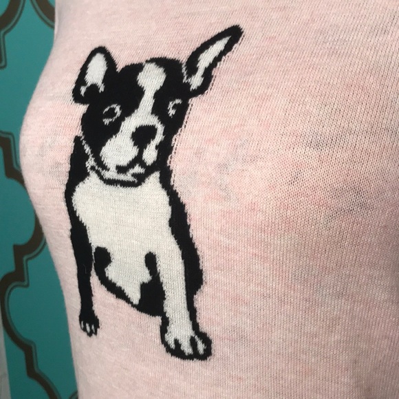 J. Crew Light Pink French Bulldog Sweater - Picture 2 of 3